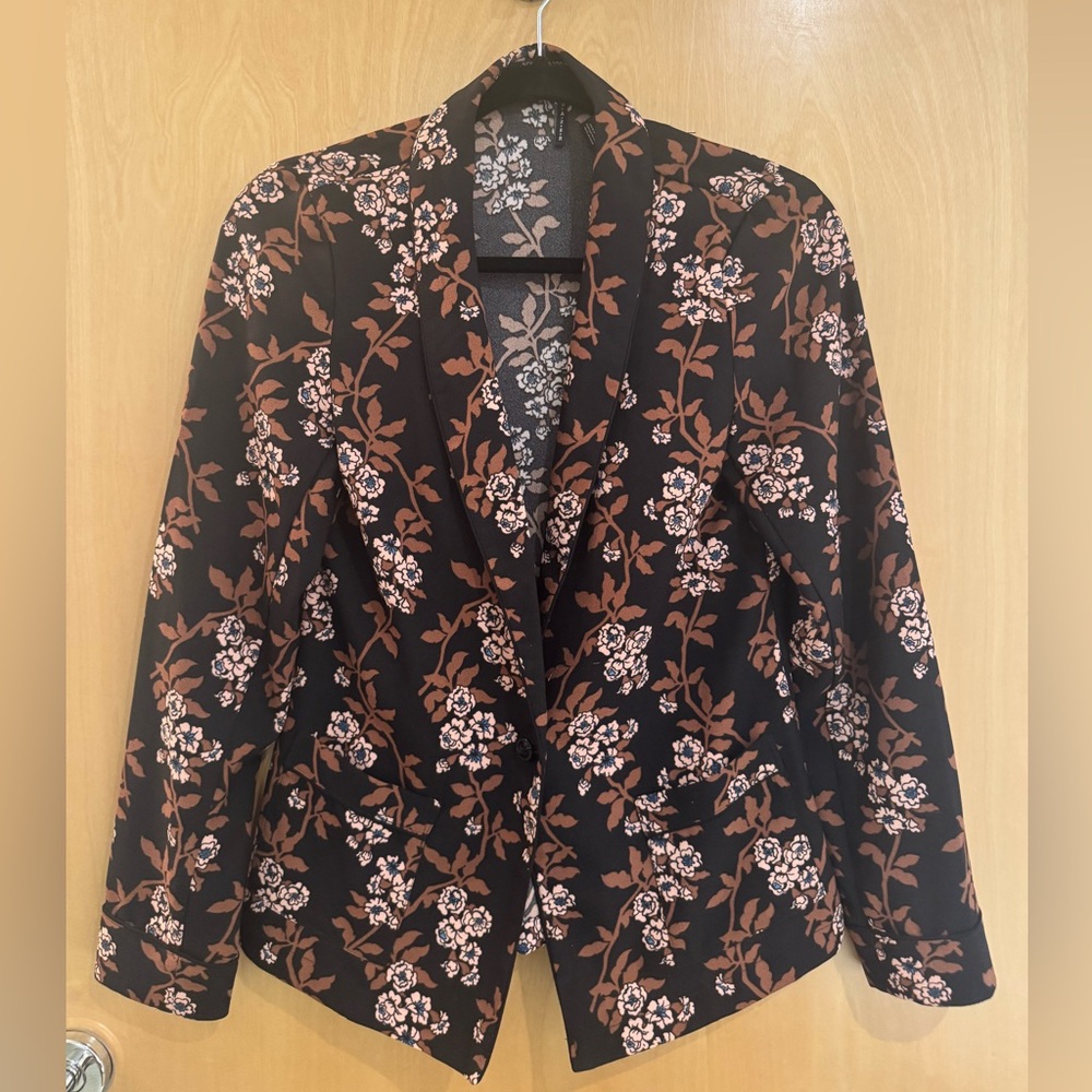 Scotch & Soda Black and Brown Floral Blazer